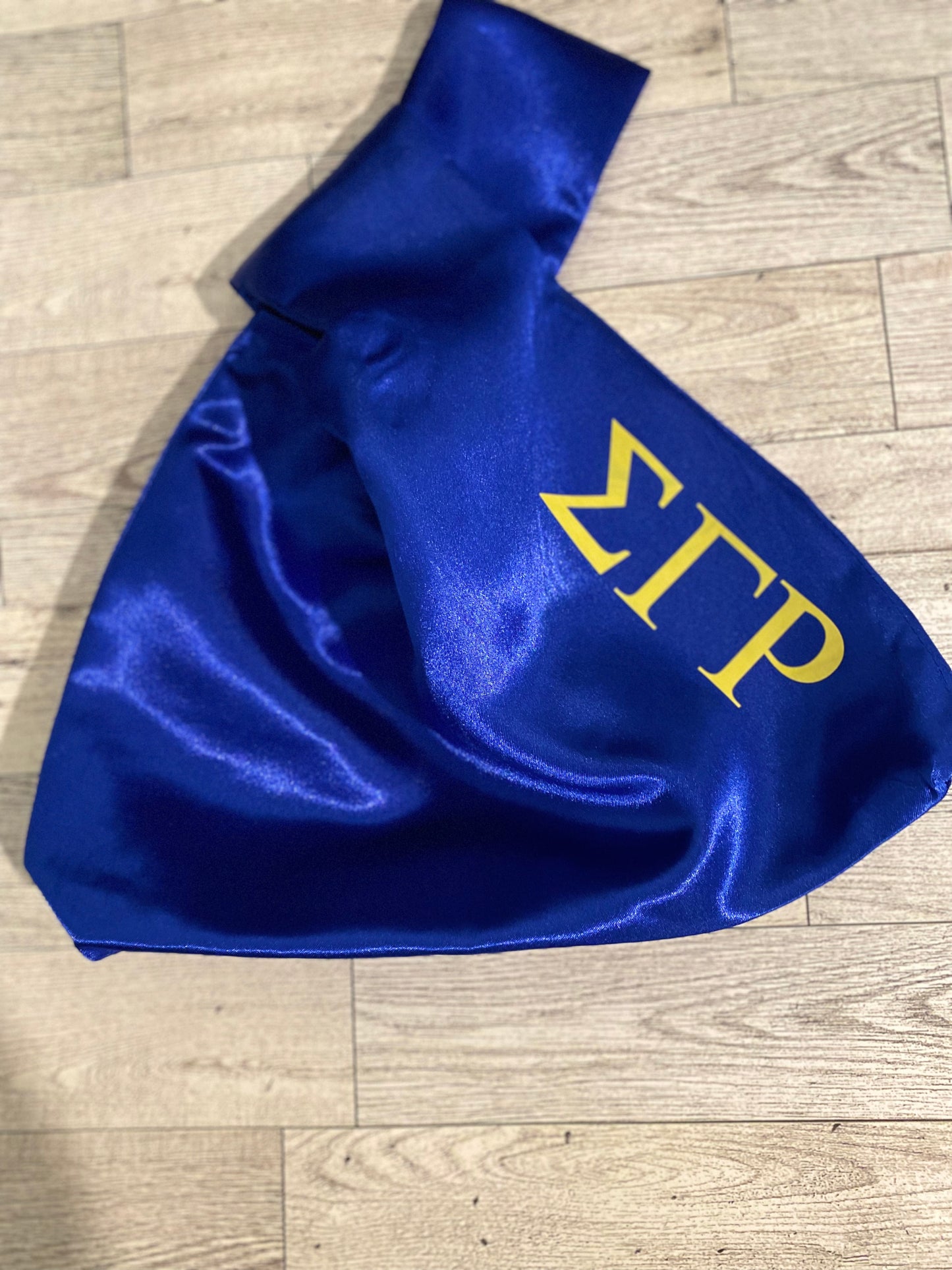 Sigma Gamma Rho Satin Tote Bag – Royal Blue and Gold Edition