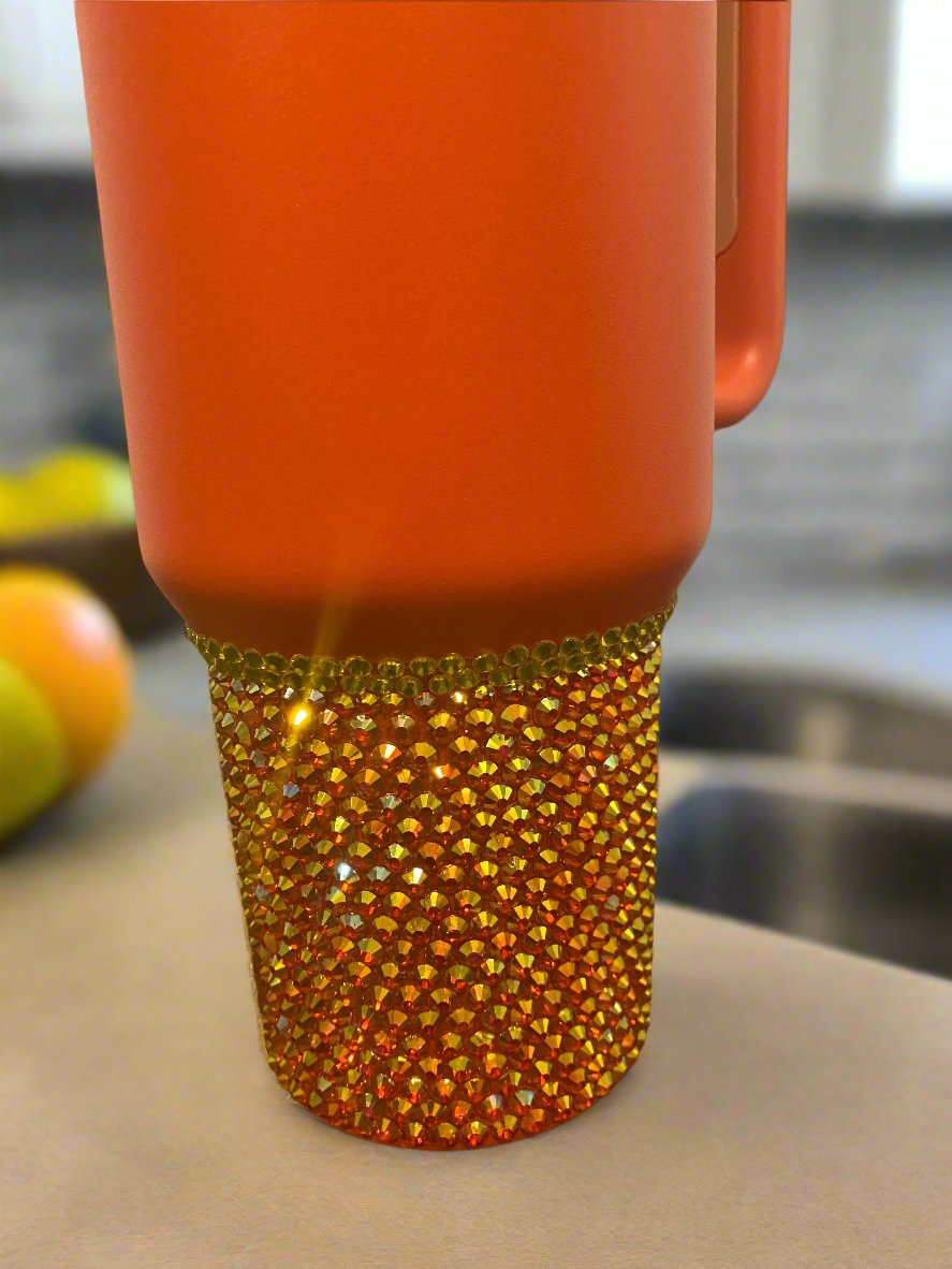 CUSTOM Rhinestone 40 oz. TIGER LILLY Quencher H2.0 FlowState Tumbler