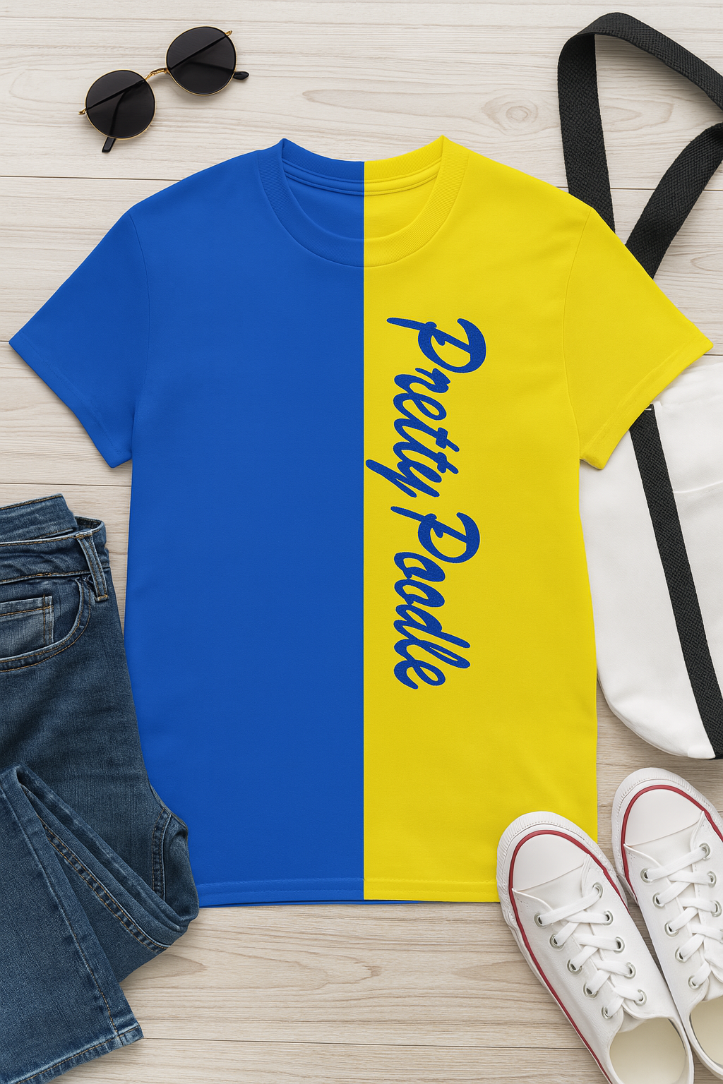 Sigma Gamma Rho Embroidered T-Shirt – Pretty Poodle Color Block Tee – Threaded Rhoyalty Limited Edition