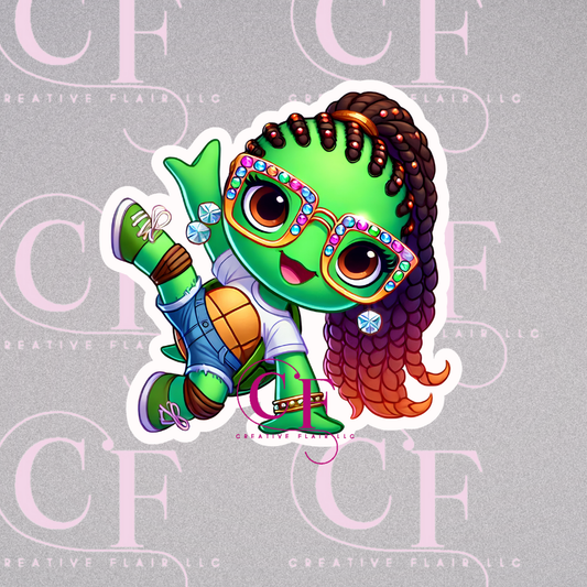 Black Girl Sports Stickers - AI Turtle Art - 40 Digital PNG for Planners & Crafts