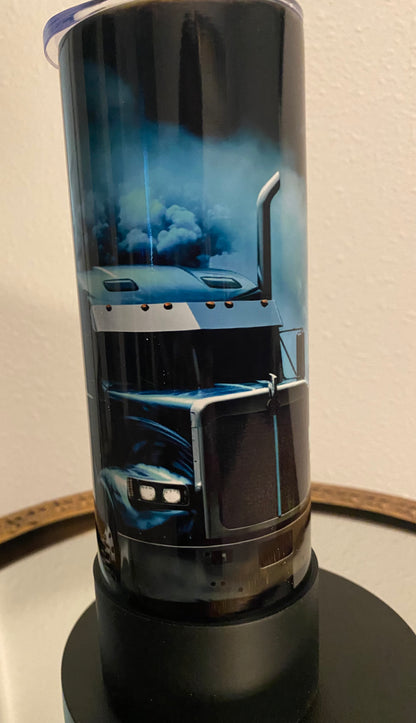 Blue smoke truck 20oz tumblers/silicone boot - Creative Flair LLC