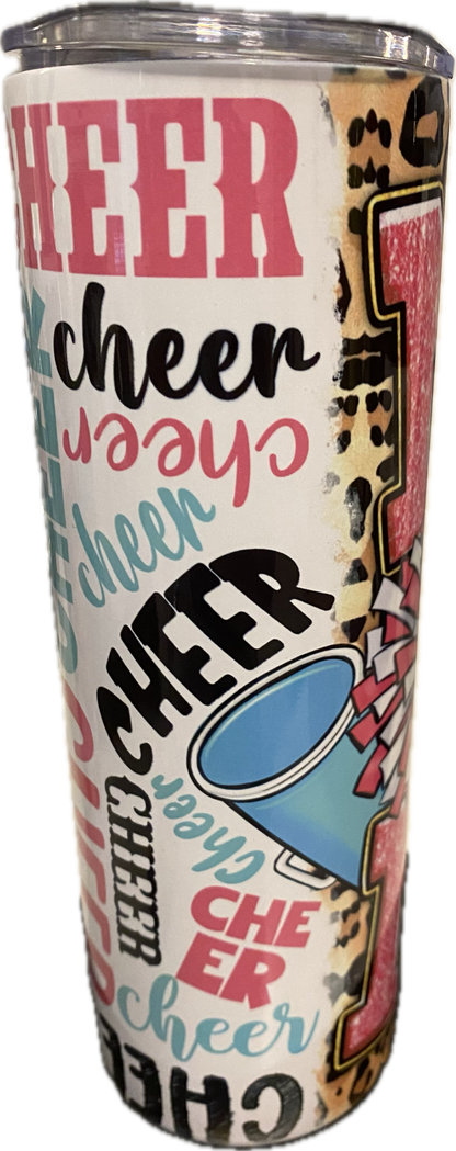 Cheer mom 20oz Skinny Tumbler - Creative Flair LLC