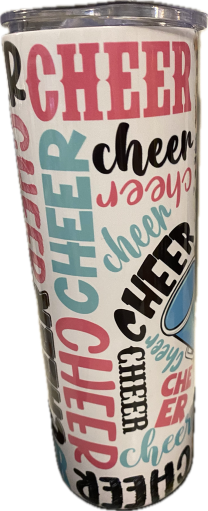 Cheer mom 20oz Skinny Tumbler - Creative Flair LLC