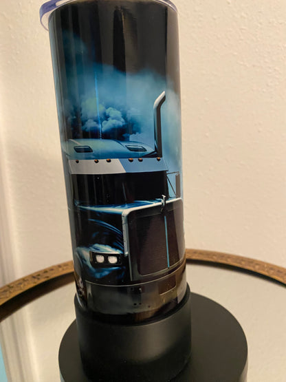 Blue smoke truck 20oz tumblers/silicone boot - Creative Flair LLC