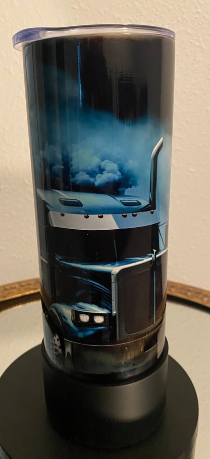 Blue smoke truck 20oz tumblers/silicone boot - Creative Flair LLC