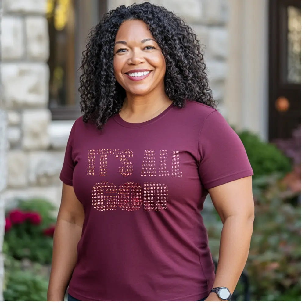 It’s All Good Rhinestone Design Christian T-Shirt