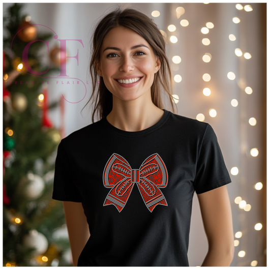 CHRISTMAS RHINESTONE  BOW SHIRT (UNISEX)