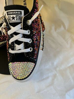 Custom rhinestone Converse sneakers